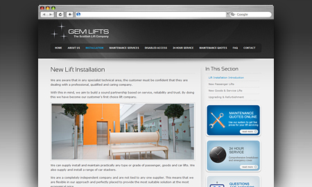 Gem Lifts Website Screenshot